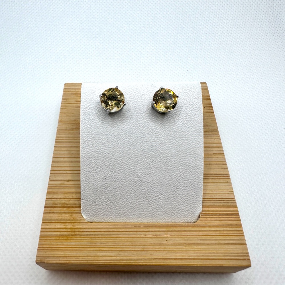 BIG natural citrine stud earrings s925